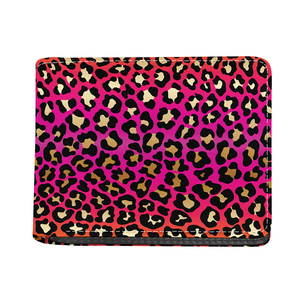 Orange And Purple Leopard Print Bifold Wallet