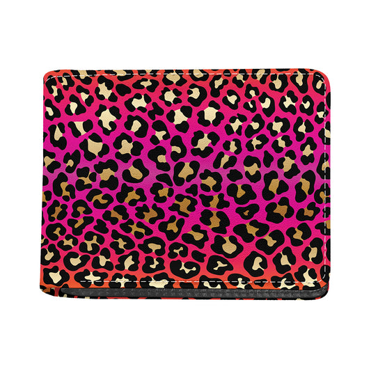 Orange And Purple Leopard Print Bifold Wallet