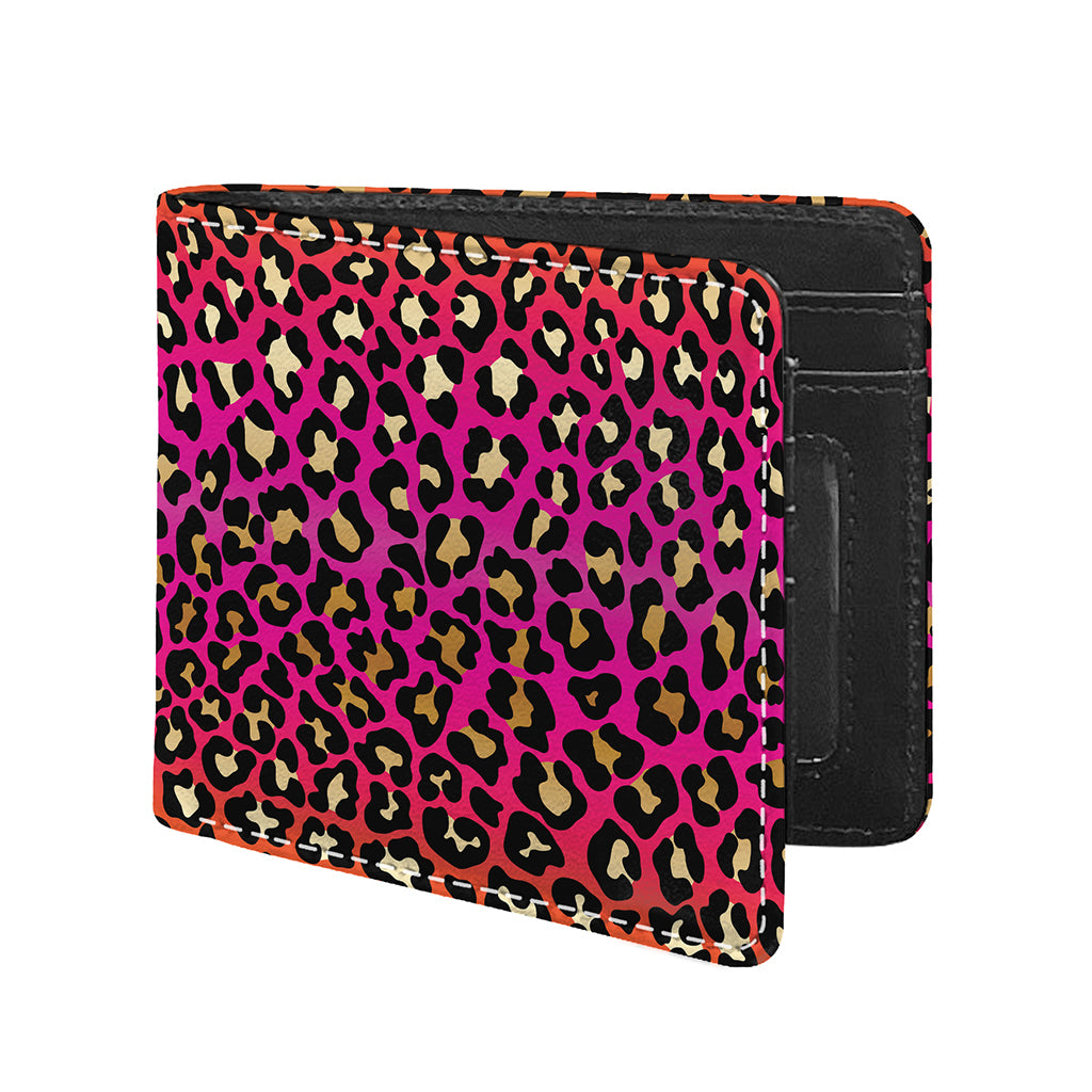 Orange And Purple Leopard Print Bifold Wallet