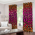 Orange And Purple Leopard Print Dimout Grommet Curtains
