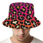 Orange And Purple Leopard Print Bucket Hat