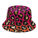 Orange And Purple Leopard Print Bucket Hat
