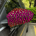 Orange And Purple Leopard Print Car Side Mirror Covers