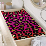 Orange And Purple Leopard Print Changing Pad Cover