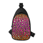 Orange And Purple Leopard Print Chest Bag