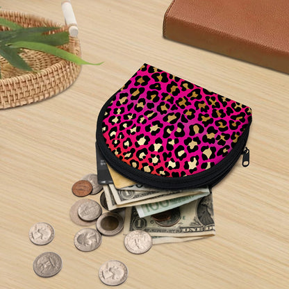 Orange And Purple Leopard Print Coin Purse