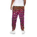 Orange And Purple Leopard Print Cotton Pants
