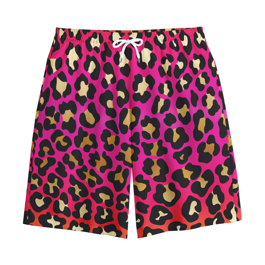Orange And Purple Leopard Print Cotton Shorts