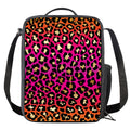 Orange And Purple Leopard Print Crossbody Lunch Bag