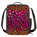 Orange And Purple Leopard Print Crossbody Lunch Bag