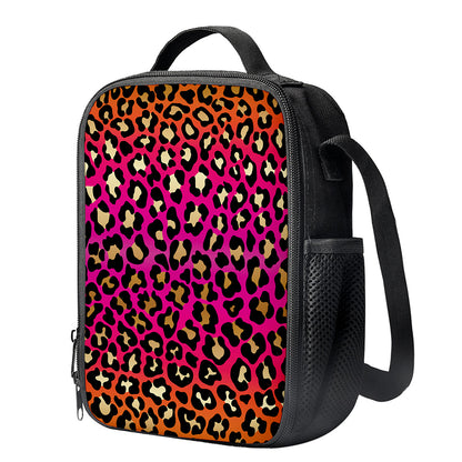 Orange And Purple Leopard Print Crossbody Lunch Bag