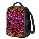 Orange And Purple Leopard Print Crossbody Lunch Bag