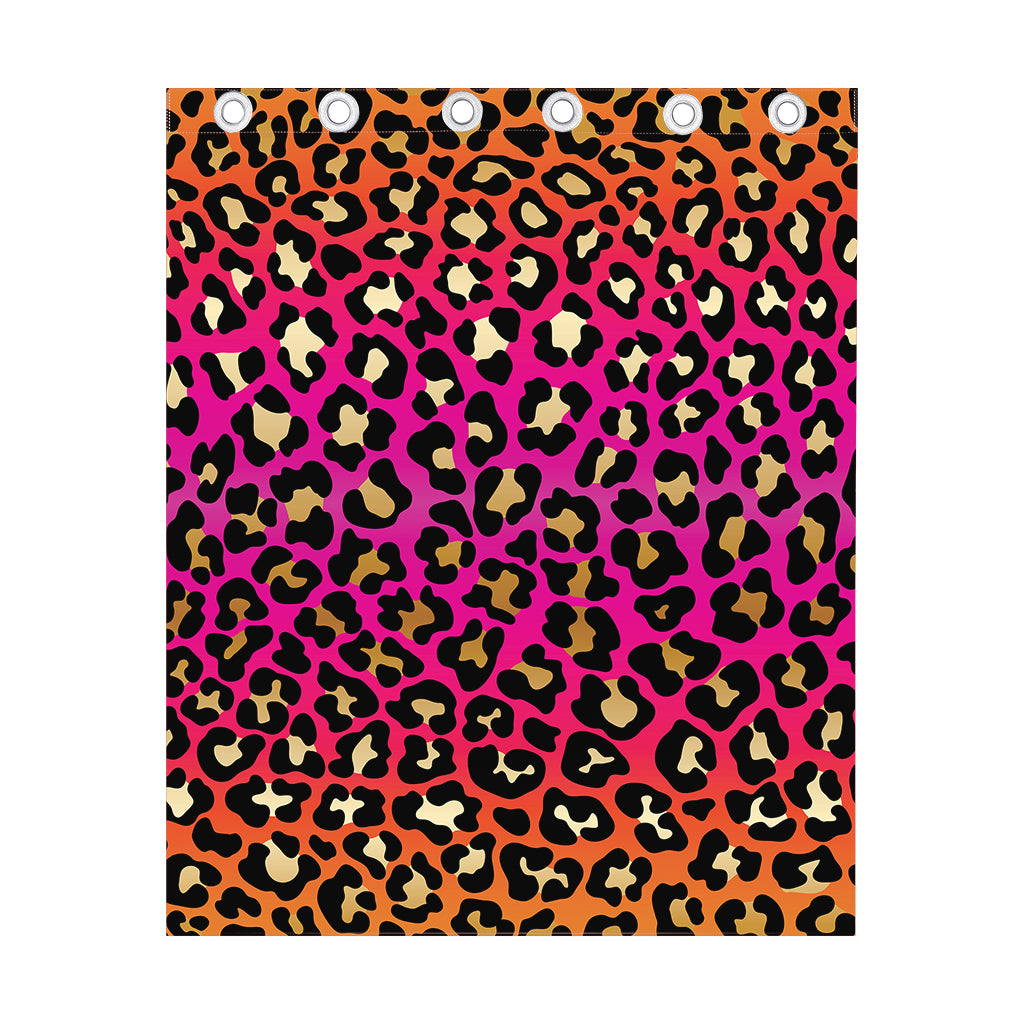 Orange And Purple Leopard Print Curtain