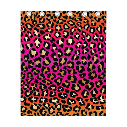 Orange And Purple Leopard Print Curtain