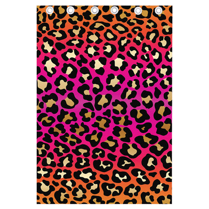 Orange And Purple Leopard Print Curtain