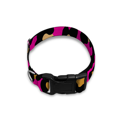 Orange And Purple Leopard Print Dog Collar