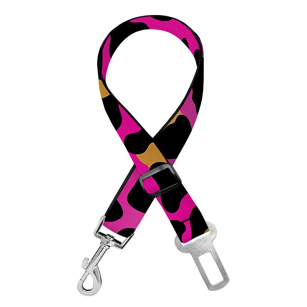 Orange And Purple Leopard Print Dog Seat Belt
