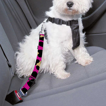 Orange And Purple Leopard Print Dog Seat Belt