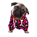 Orange And Purple Leopard Print Dog Zip Up Hoodie