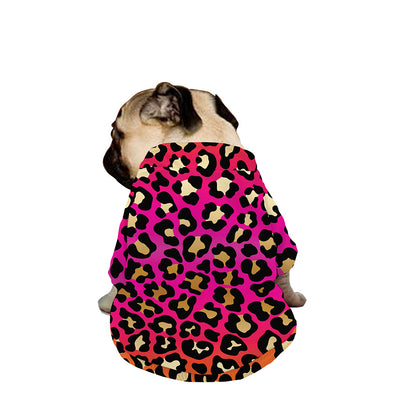 Orange And Purple Leopard Print Dog Zip Up Jacket