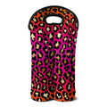 Orange And Purple Leopard Print Double Neoprene Wine Tote