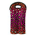 Orange And Purple Leopard Print Double Neoprene Wine Tote
