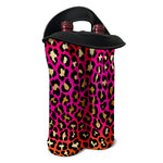 Orange And Purple Leopard Print Double Neoprene Wine Tote