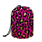 Orange And Purple Leopard Print Drawstring Makeup Bag