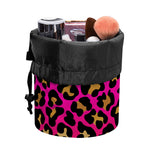 Orange And Purple Leopard Print Drawstring Makeup Bag