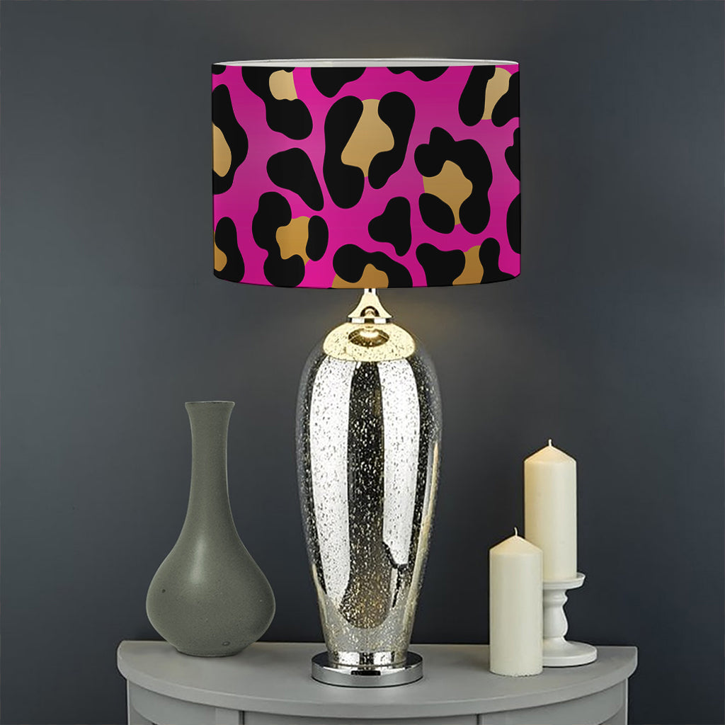 Orange And Purple Leopard Print Drum Lamp Shade