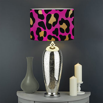 Orange And Purple Leopard Print Drum Lamp Shade