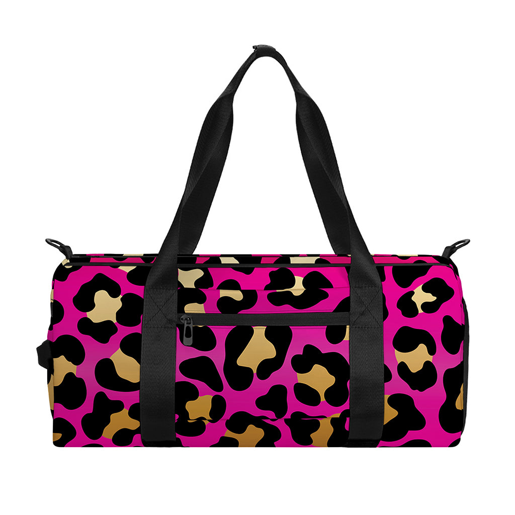 Orange And Purple Leopard Print Gym Bag
