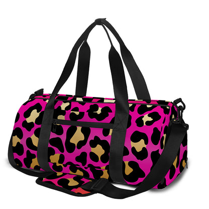 Orange And Purple Leopard Print Gym Bag