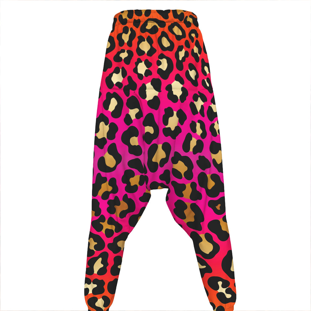 Orange And Purple Leopard Print Hammer Pants