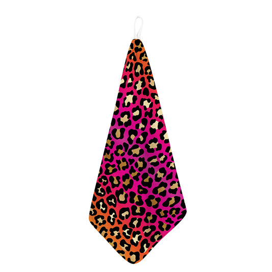 Orange And Purple Leopard Print Hand Towel
