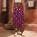 Orange And Purple Leopard Print Harem Pants