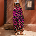 Orange And Purple Leopard Print Harem Pants