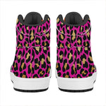 Orange And Purple Leopard Print High Top Leather Sneakers