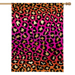 Orange And Purple Leopard Print House Flag
