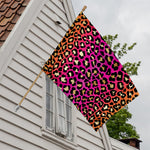 Orange And Purple Leopard Print House Flag