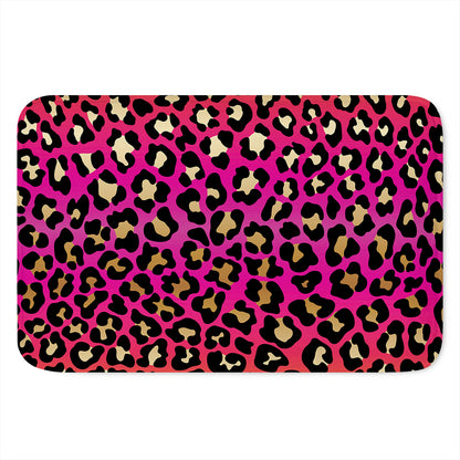 Orange And Purple Leopard Print Indoor Door Mat