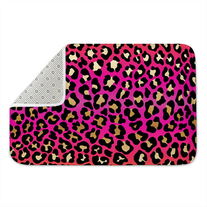 Orange And Purple Leopard Print Indoor Door Mat