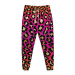 Orange And Purple Leopard Print Jogger Pants