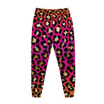 Orange And Purple Leopard Print Jogger Pants