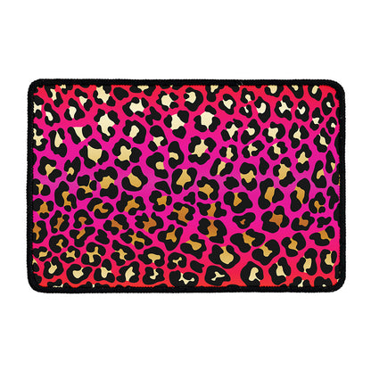 Orange And Purple Leopard Print Kitchen Mat