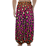 Orange And Purple Leopard Print Lantern Pants