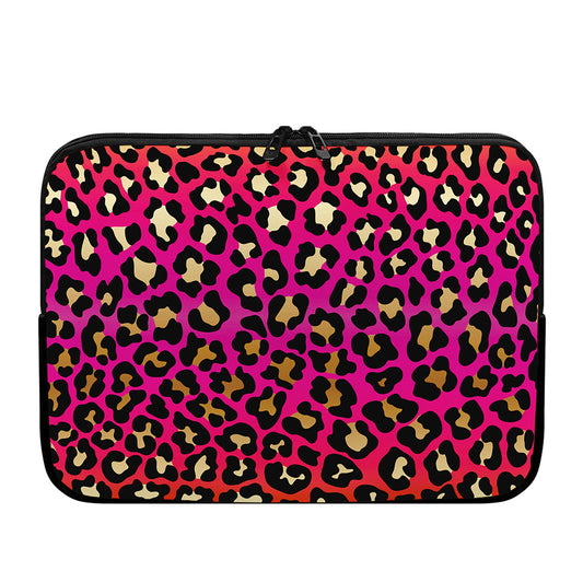 Orange And Purple Leopard Print Laptop Sleeve