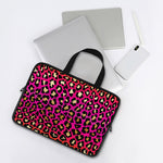 Orange And Purple Leopard Print Laptop Sleeve With Handle
