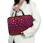 Orange And Purple Leopard Print Laptop Sleeve With Handle