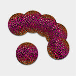 Orange And Purple Leopard Print Leather Coaster Set